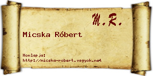 Micska Róbert névjegykártya