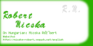 robert micska business card